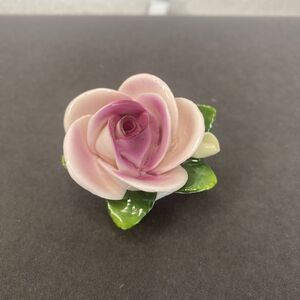 KSK Handarbeit Mini Pink Figural Rose Porcelain Vintage